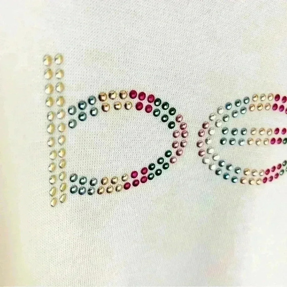 NWT Bebe White Logo Studded Long Sleeve Kangaroo Pocket Cropped Hoodie Size M - Picture 3 of 15